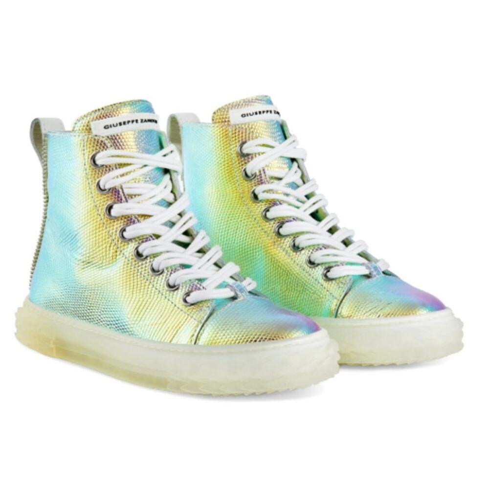 NWT Zanotti Blabber Jellyfish Lace-Up Hi-Top Sneakers Acid Green Women 36-36.5/6